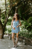 Denim Skort With Pleats - Light Blue