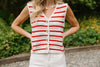 Knit Red & Cream Vest