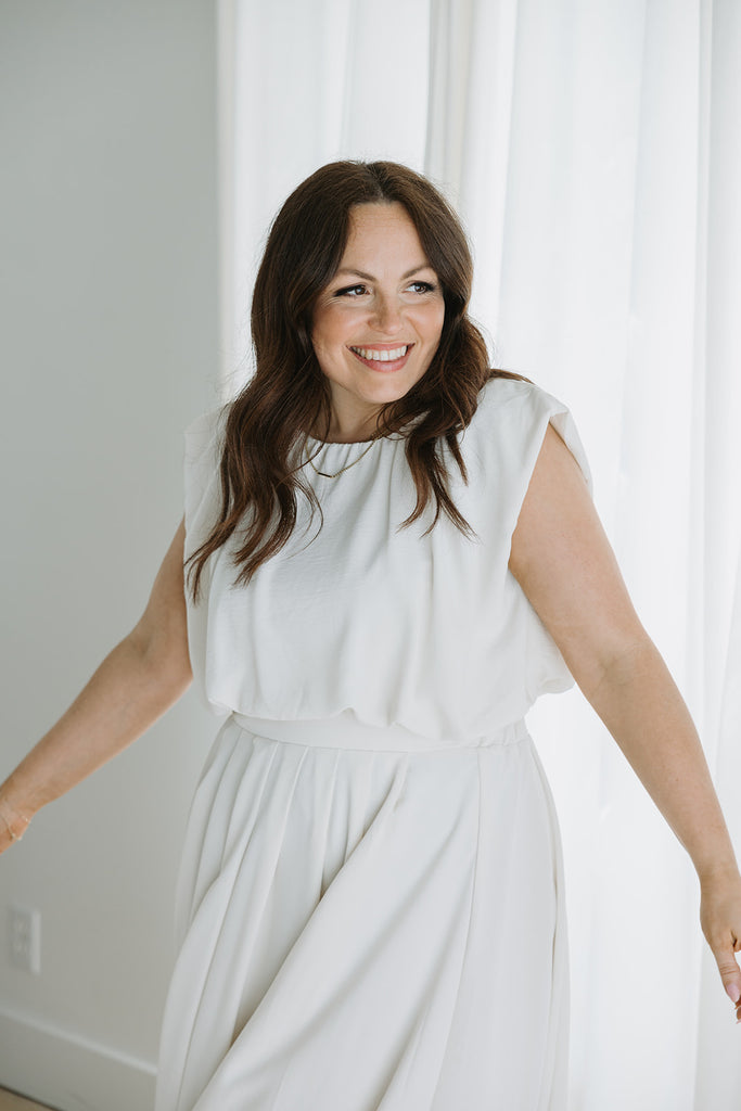 Bubble Top & Skirt Set - Cream
