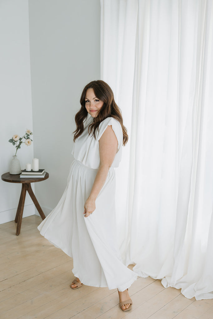 Bubble Top & Skirt Set - Cream