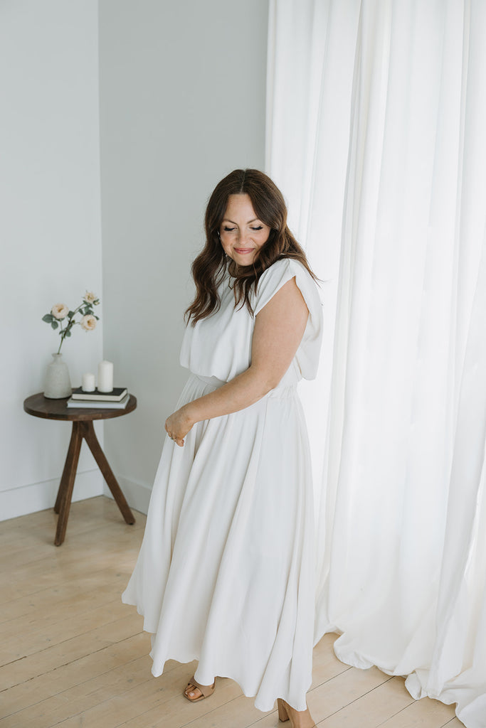 Bubble Top & Skirt Set - Cream