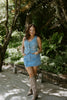 Denim Skirt With Cargo Pocket - Light Blue