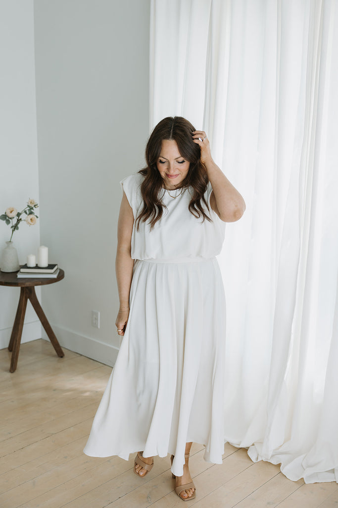 Bubble Top & Skirt Set - Cream
