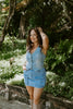 Denim Skirt With Cargo Pocket - Light Blue