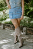Denim Skirt With Cargo Pocket - Light Blue