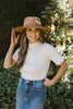 Mock Neck Short Sleeve Sweater - Oatmeal