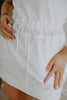 Mixed Material Knit/Poplin Dress - White