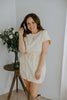 Mixed Material Knit/Poplin Dress - Yellow