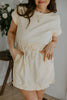 Mixed Material Knit/Poplin Dress - Yellow
