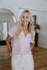 Striped Short Sleeve with Pocket - Pink