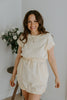Mixed Material Knit/Poplin Dress - Yellow
