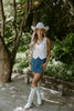 Denim Vest - Stretchy - White