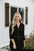 Button Up Belted Dress - Black
