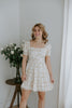 Ruffle Floral Mini Dress - White