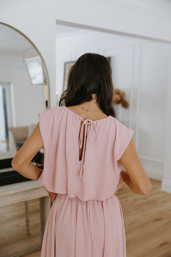 Bubble Top & Midi Skirt Set - Pink