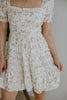 Ruffle Floral Mini Dress - White