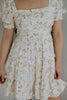 Ruffle Floral Mini Dress - White