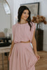 Bubble Top & Midi Skirt Set - Pink