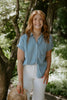 Classic Short Sleeve Denim Button Up - Light Wash