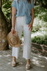 Classic Short Sleeve Denim Button Up - Light Wash