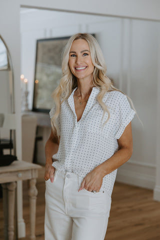 Button Up Vest - Linen - White