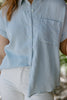 Classic Short Sleeve Denim Button Up - Snow Wash