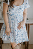 Tie Back Dress - Floral Blue