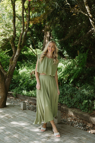 Drape Top with Wide Leg Pant - Linen - Black