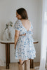 Tie Back Dress - Floral Blue