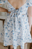 Tie Back Dress - Floral Blue