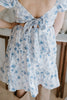 Tie Back Dress - Floral Blue