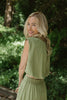 Bubble Top & Midi Skirt Set - Olive