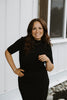 Black Side Ruched Dress