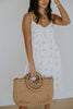 Blue Floral Print Summer Dress