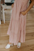 Front Ruched Balloon Sleeve Midi - Pink