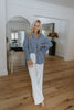 Striped Lightweight Oversized Button Up - Navy/White