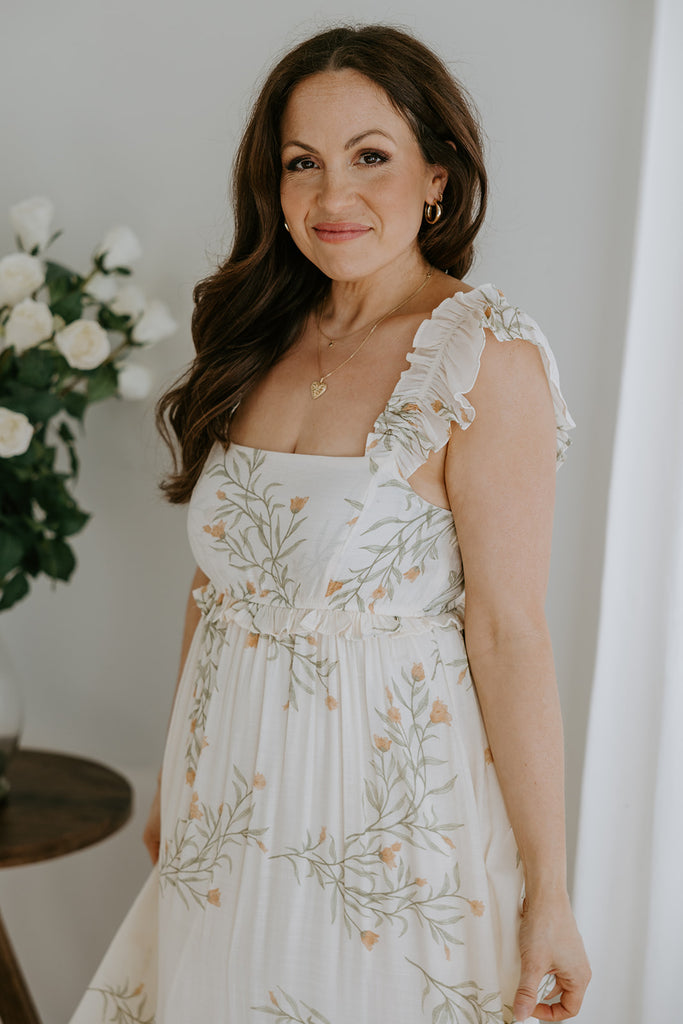 Ruffle Strap Midi Dress - Sunshine