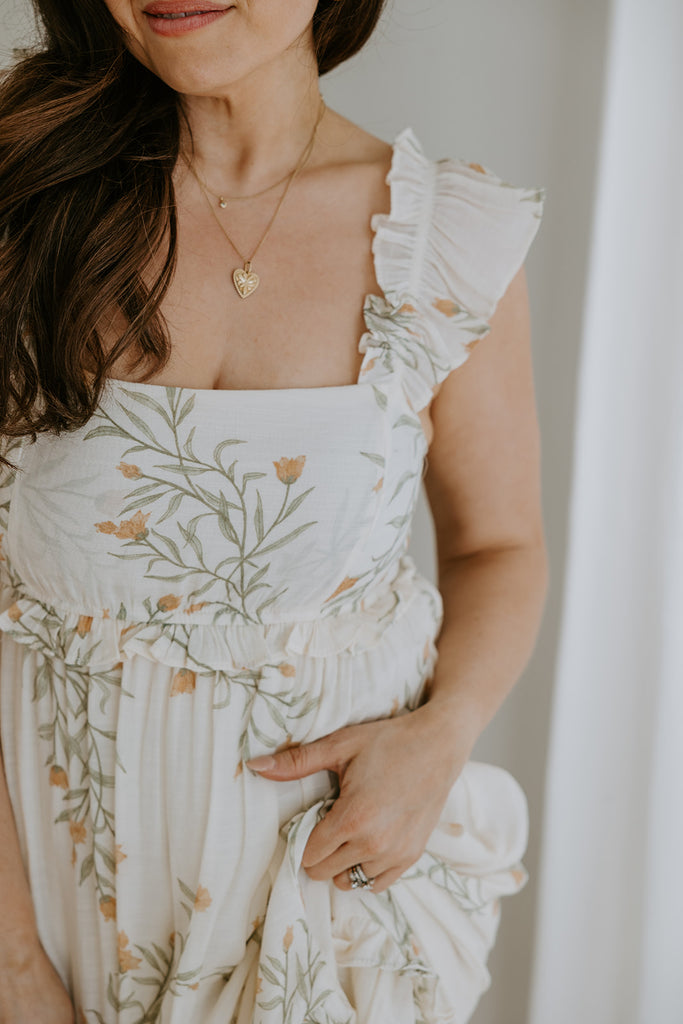 Ruffle Strap Midi Dress - Sunshine
