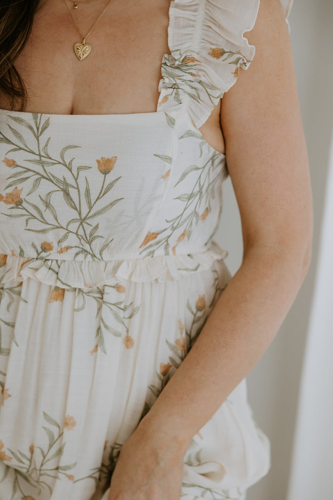 Ruffle Strap Midi Dress - Sunshine