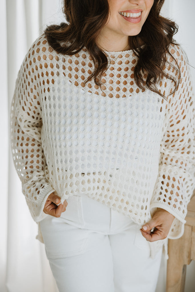 Open Stitch Sweater - Cream