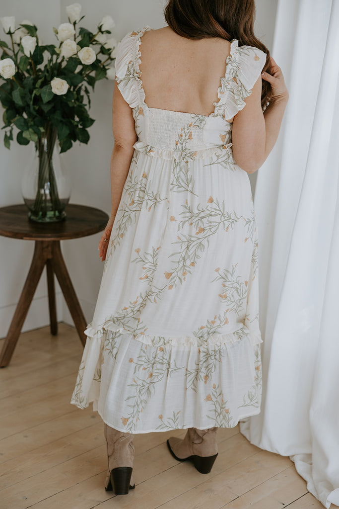 Ruffle Strap Midi Dress - Sunshine