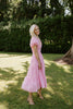 Puff Sleeve Eyelet Smocked Dress - Pink