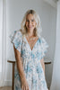Cap Sleeve Floral Dress - Blue