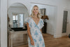 Cap Sleeve Floral Dress - Blue