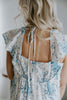 Cap Sleeve Floral Dress - Blue