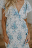 Cap Sleeve Floral Dress - Blue