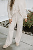 Waffle Textured Sweater & Pant Set - Oat
