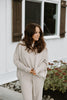 Waffle Textured Sweater & Pant Set - Grey