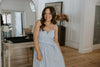 Striped Belted Midi Dress - Blue