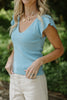 VNeck Knit Sweater - Sky